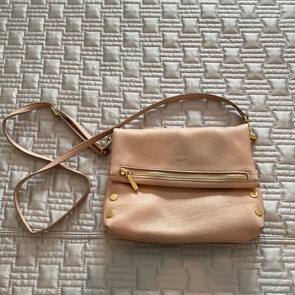 Hammit Pink Crossbody Bag with Gold Hardware
